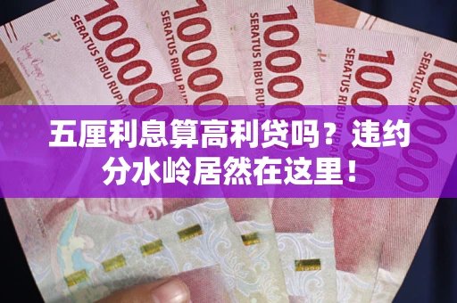 武汉五厘利息算高利贷吗？违约分水岭居然在这里！