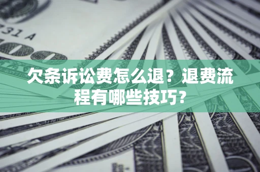 武汉欠条诉讼费怎么退？退费流程有哪些技巧？
