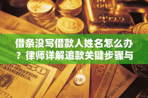 武汉借条没写借款人姓名怎么办？律师详解追款关键步骤与证据链构建
