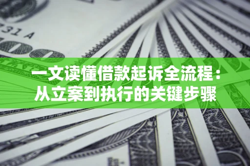 武汉一文读懂借款起诉全流程：从立案到执行的关键步骤